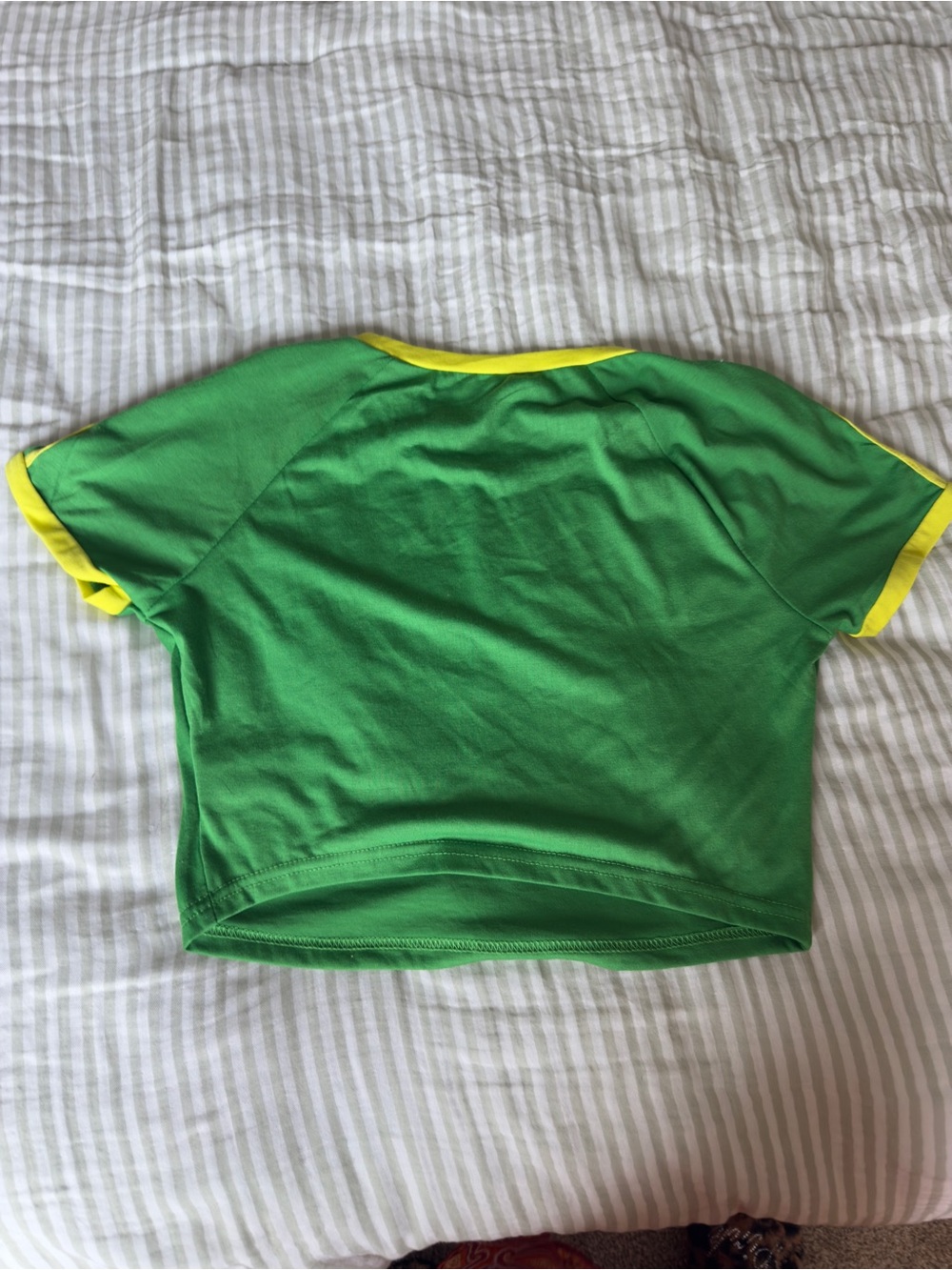 Brasil Green & Yellow Ringer Kids Crop Tee - Picture 2 of 2